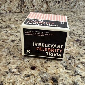 Irrelevant Celebrity Trivia Card Game - Black & Pink Box